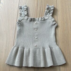 Janie and Jack gold glitter shimmer sweater vest ruffled 5